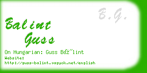 balint guss business card